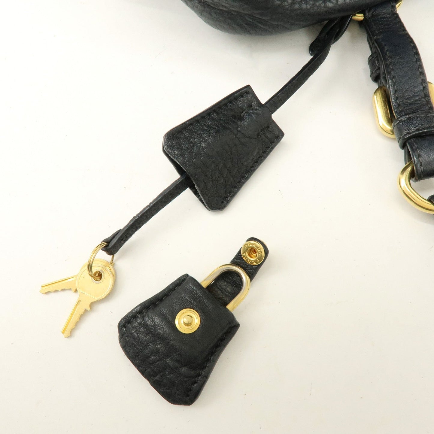 Prada Logo Leather Boston Bag Shoulder Bag Black B3091M【Pre-order】