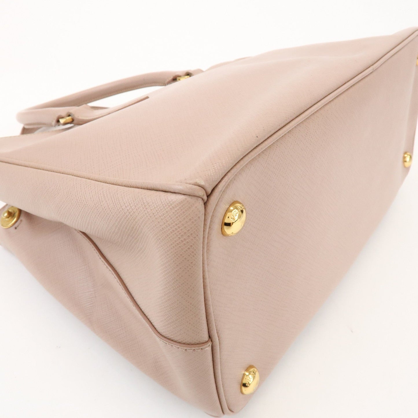 Prada Traingle Logo Galleria 2Way Bag Hand Bag Pink Beige1BA863【Pre-order】