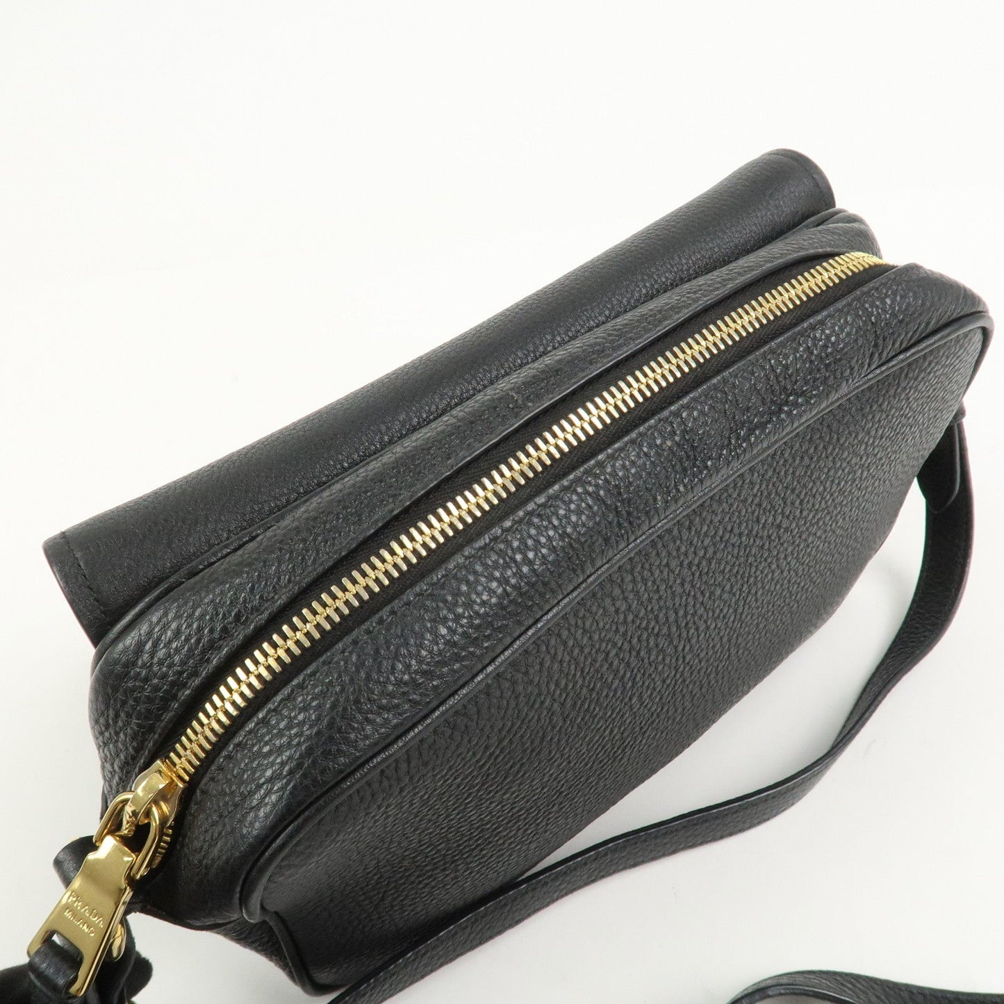Pradq Logo Leather Shoulder Bag Black 1BD163【Pre-order】