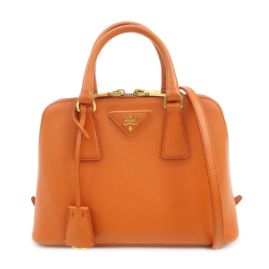 Prada Saffiano Leather Promenade Small 2Way Hand Bag Orange BL0838【Pre-order】