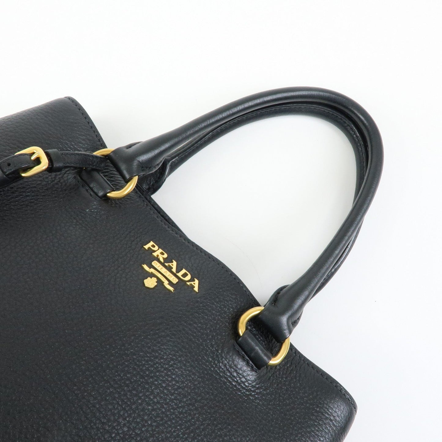 Prada Logo Calf Leather Tote Bag Hand Bag Black【Pre-order】