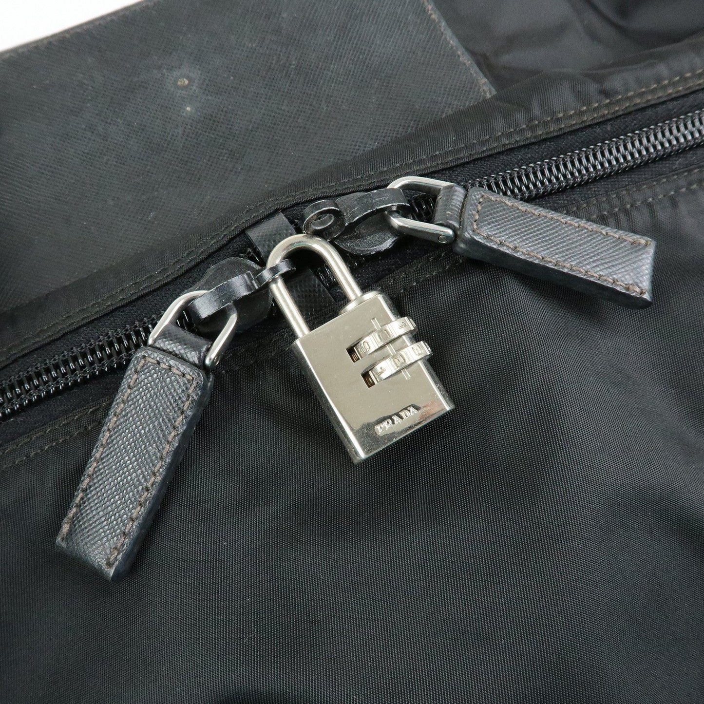 Prada Triangle Logo Nylon Leather Boston Bag Travel Bag Black【Pre-order】