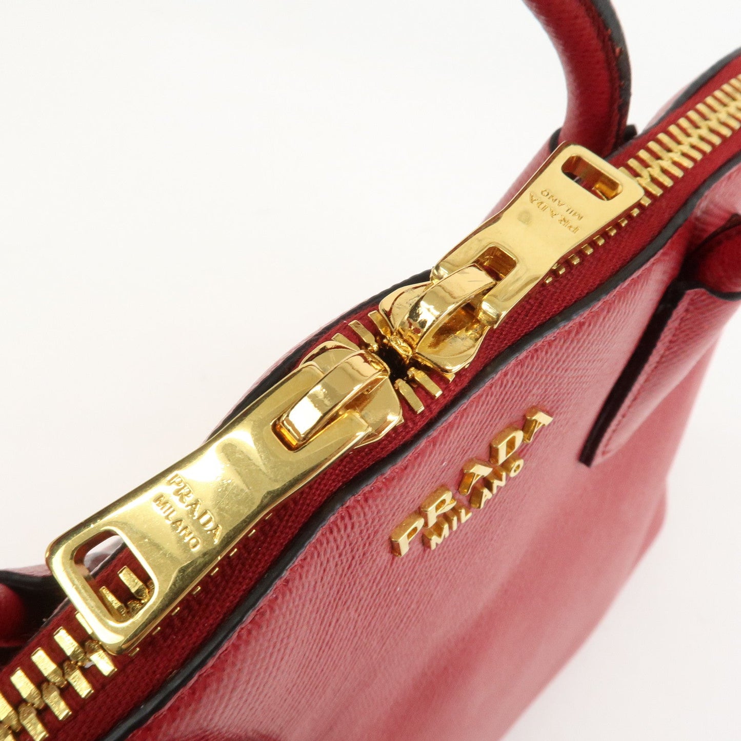 Prada Logo Saffiano Leather 2Way Hand Bag Shoulder Bag Red BL0907【Pre-order】