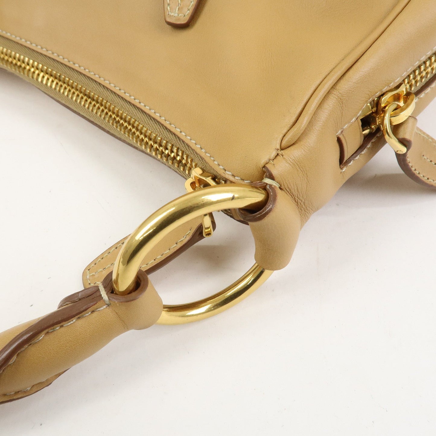 Prada Triangle Logo Leather Shoulder Bag Hand Bag Camel【Pre-order】