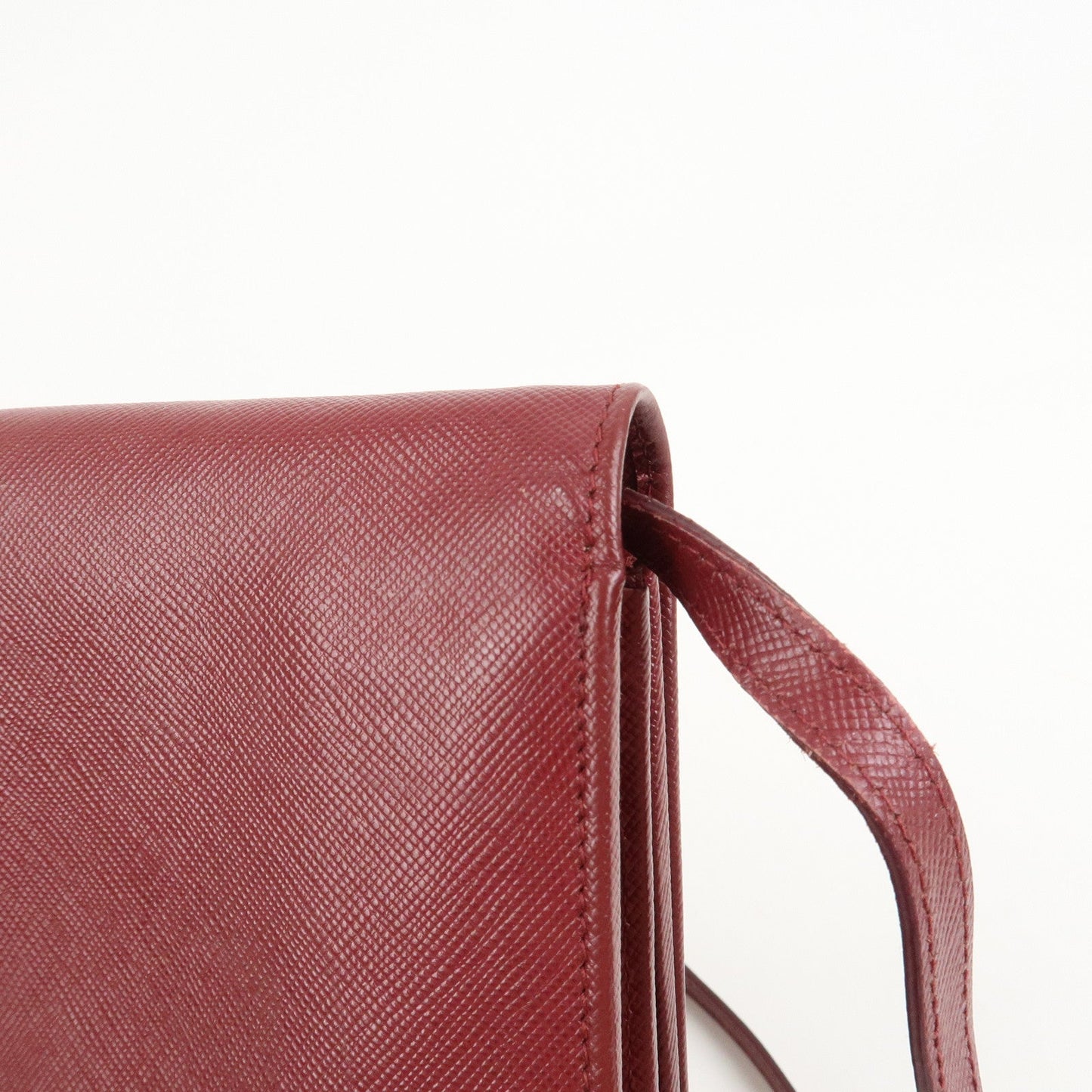 Prada Saffiano Leather Shoulder Wallet Red Gold BT1019【Pre-order】