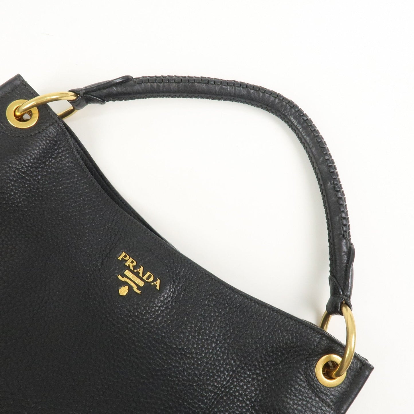 Prada Logo Leather Shoulder Bag Hand Bag Black【Pre-order】