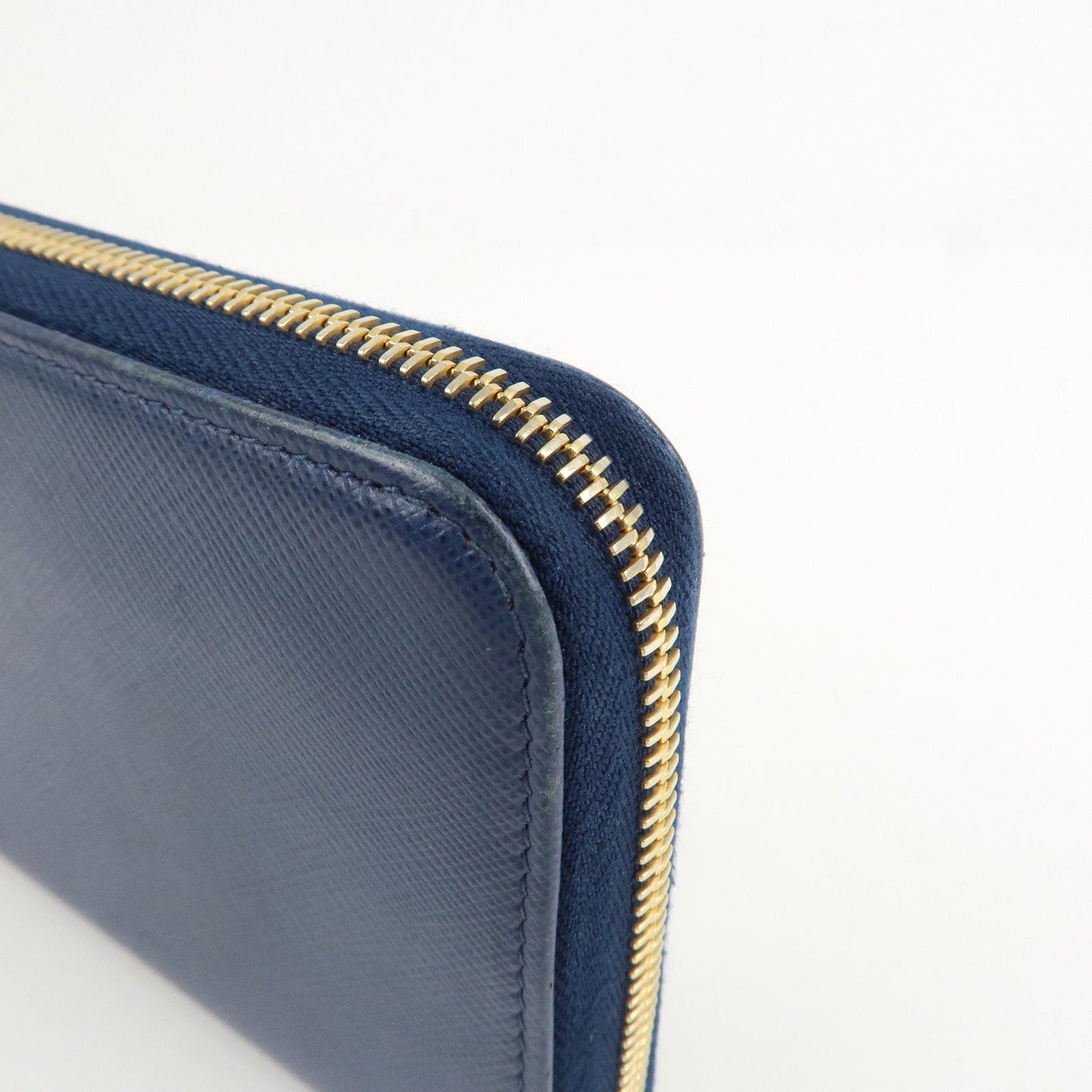 Prada Triangle Logo Saffiano Leather Zippy Long Wallet Navy 1ML506【Pre-order】