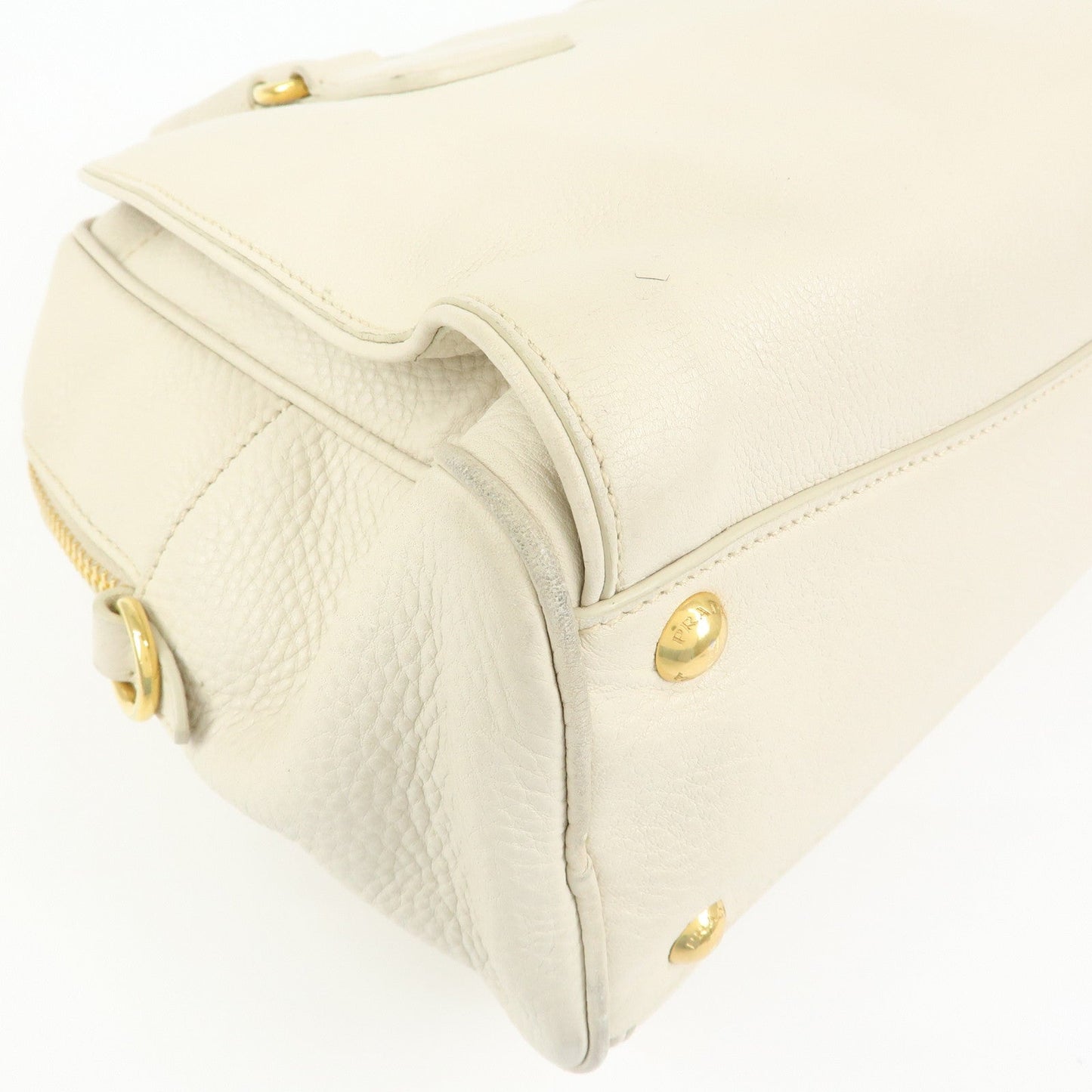 Prada Vitello Daino Leather Hand Bag Ivory BL0804【Pre-order】