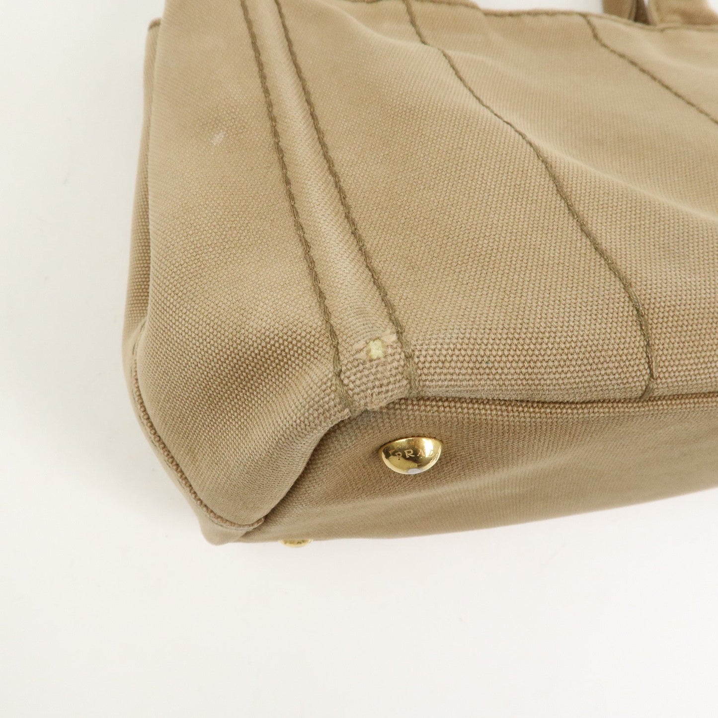 Prada Logo Canapa Mini Canvas 2Way Bag Hand Bag Beige 1BG439【Pre-order】