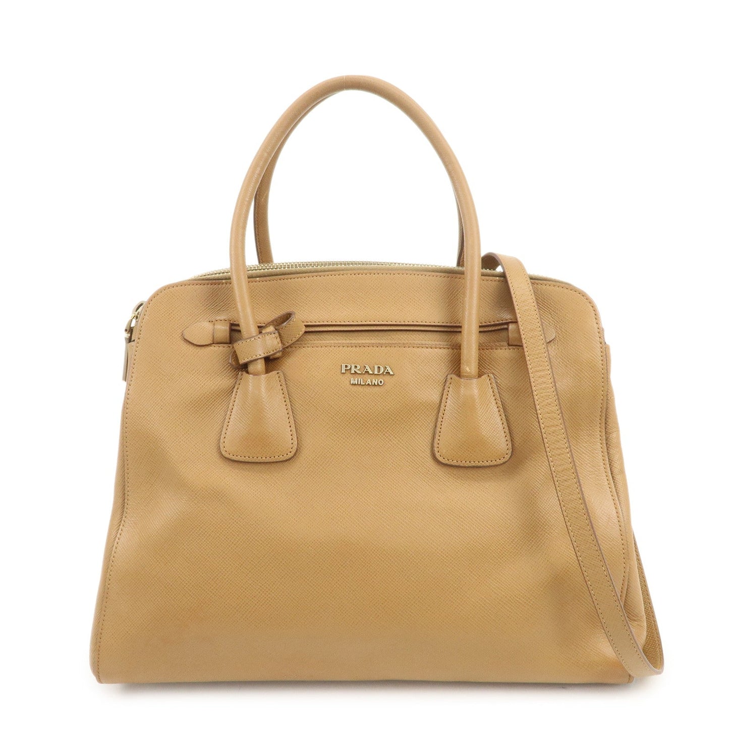 Prada Leather 2Way Bag Hand Bag Shoulder Bag Light Brown BN2572【Pre-order】