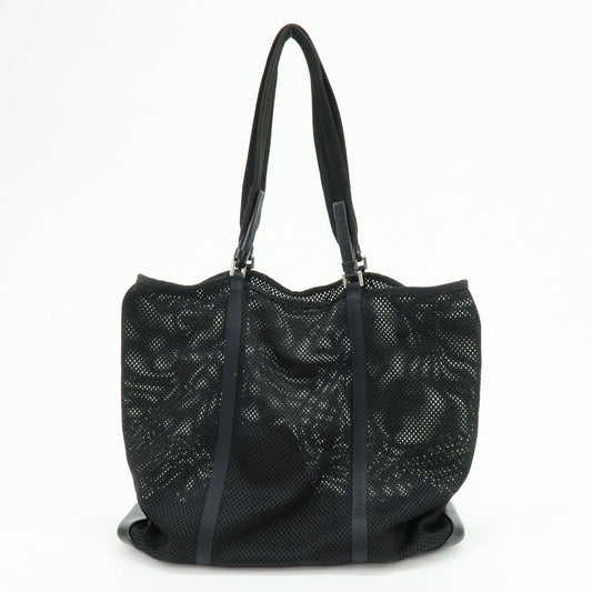 Prada Mesh Leather Tote Bag Shoulder Bag Black【Pre-order】