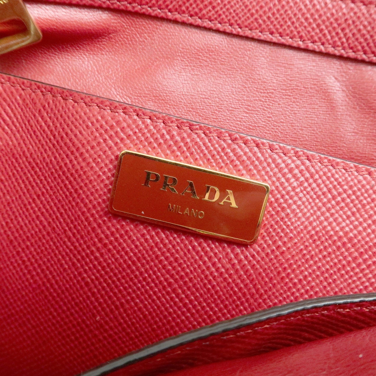 Prada Logo Saffiano Leather 2Way Hand Bag Shoulder Bag Red BL0907【Pre-order】