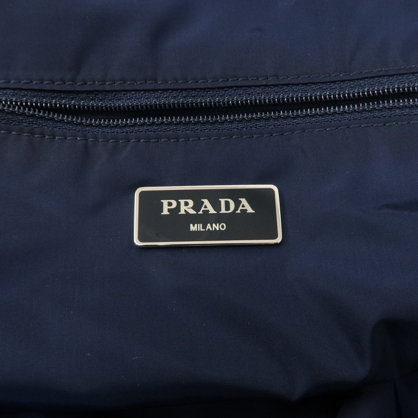 Prada Triangle Logo Nylon Tote Bag w/Pouch Flower Print Navy B4626B Used【Pre-order】