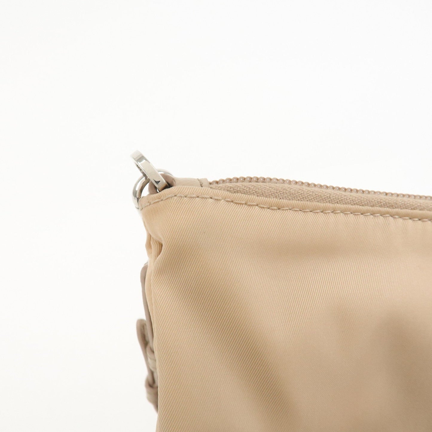 Prada Triangle Logo TESSUTO Hand Bag Pouch Beige 1NH545【Pre-order】