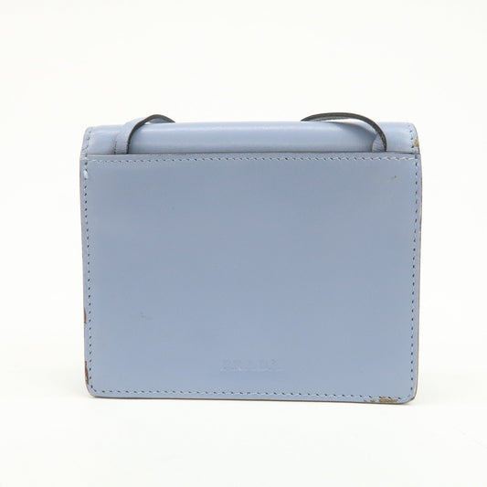 Prada Logo Leather Shoulder Bag Crossbody Bag Light Blue【Pre-order】
