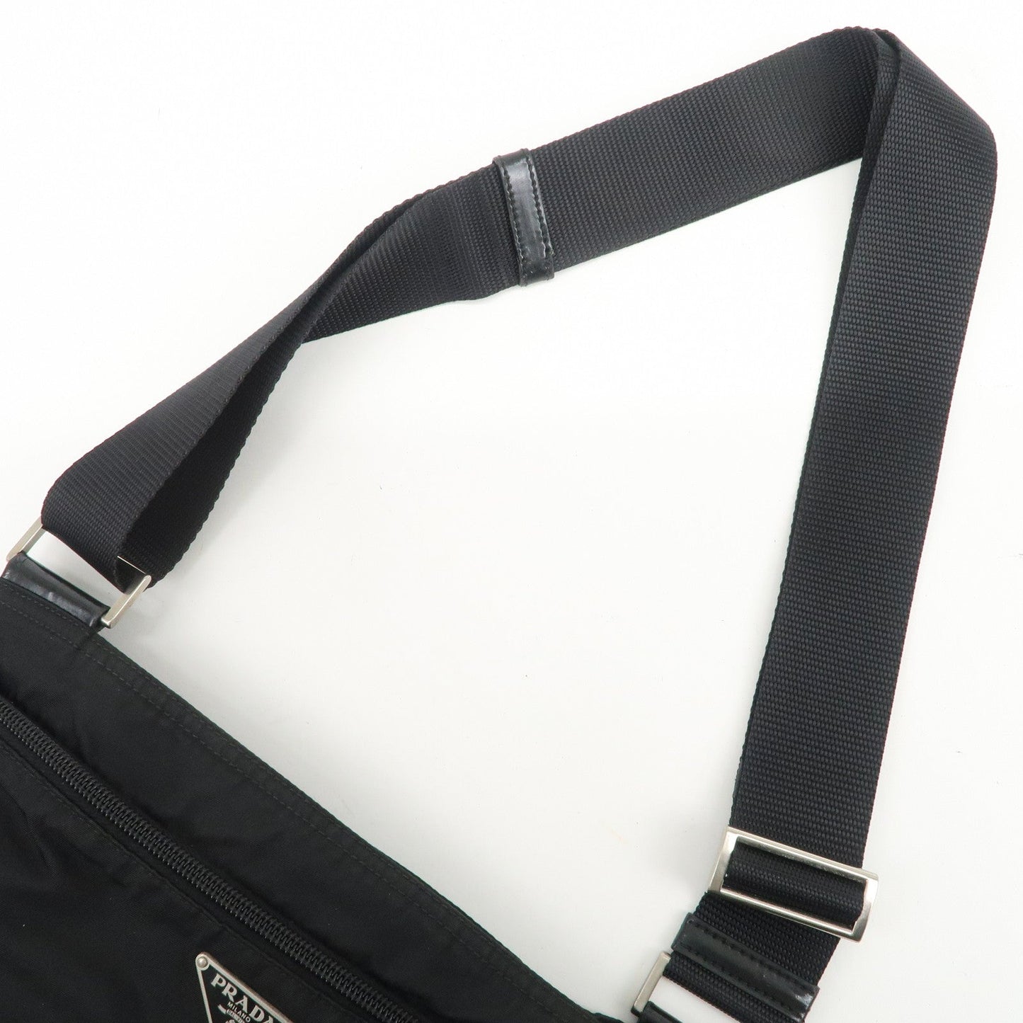 Prada Triangle Logo Nylon Leather Shoulder Bag Crossbody Bag Black【Pre-order】