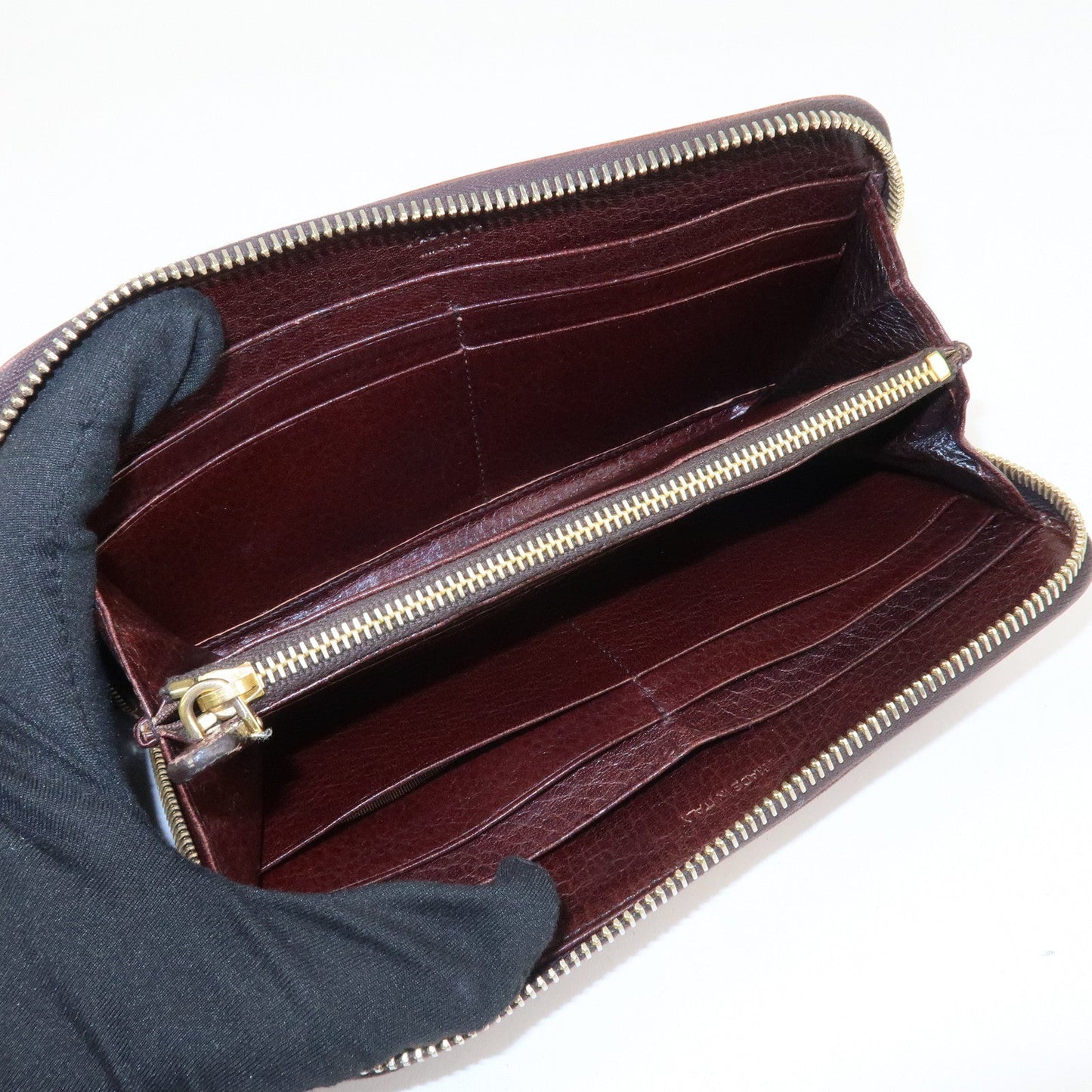 Prada Saffiano Leather Round Zippy Long Wallet Brown 1M0506 Used【Pre-order】