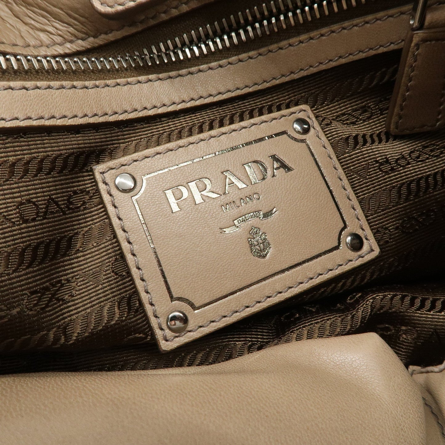 Prada Logo Leather Gathered 2Way Shoulder Bag Hand Bag BN1789【Pre-order】