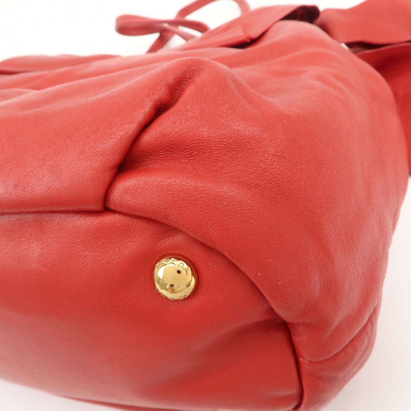 Prada Logo Leather 2Way Bag Hand Bag Shoulder Bag Red BR4205【Pre-order】