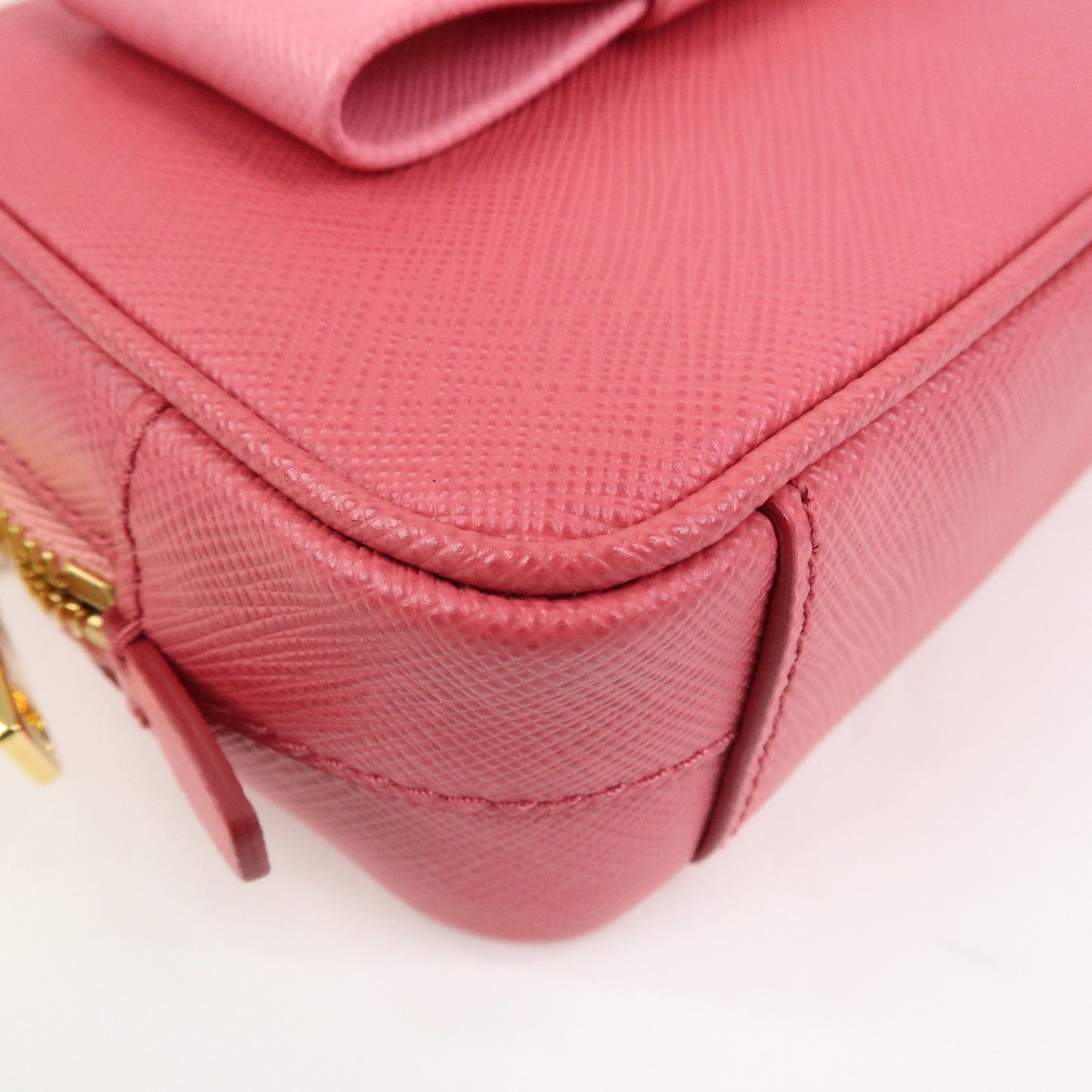 Prada Saffiano Leather Ribbon Mini Camera Shoulder Bag Pink 1N1674【Pre-order】