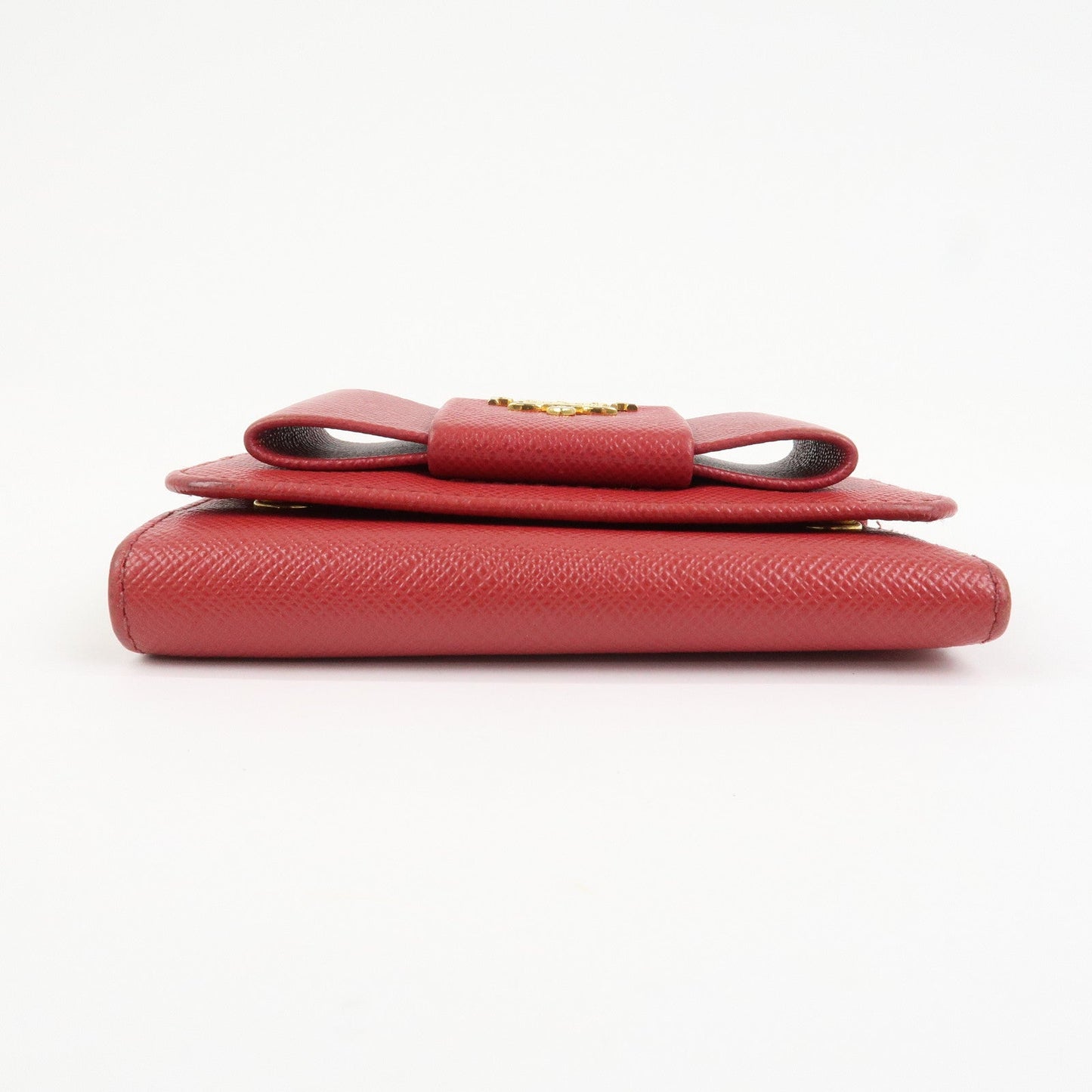 Prada Logo Saffiano Leather Ribbon 6 Rings Key Case Red 1PG222【Pre-order】