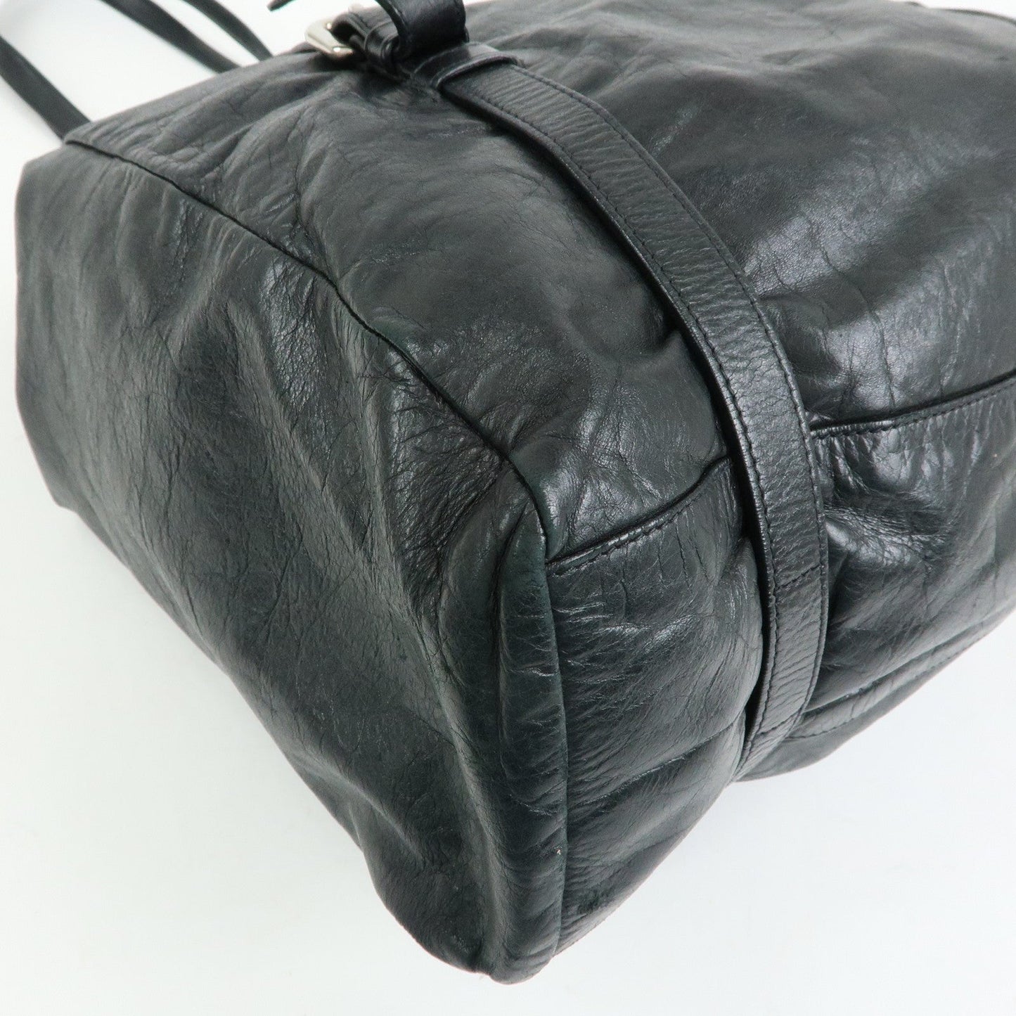 Prada Logo Leather Shoulder Bag Tote Bag Black Silver【Pre-order】