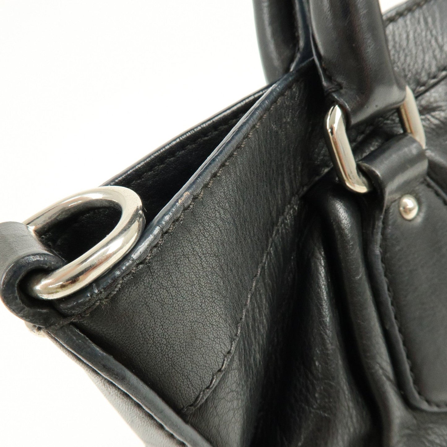 Prada Logo Leather 2Way Bag Hand Bag Shoulder Bag Black BN1226【Pre-order】