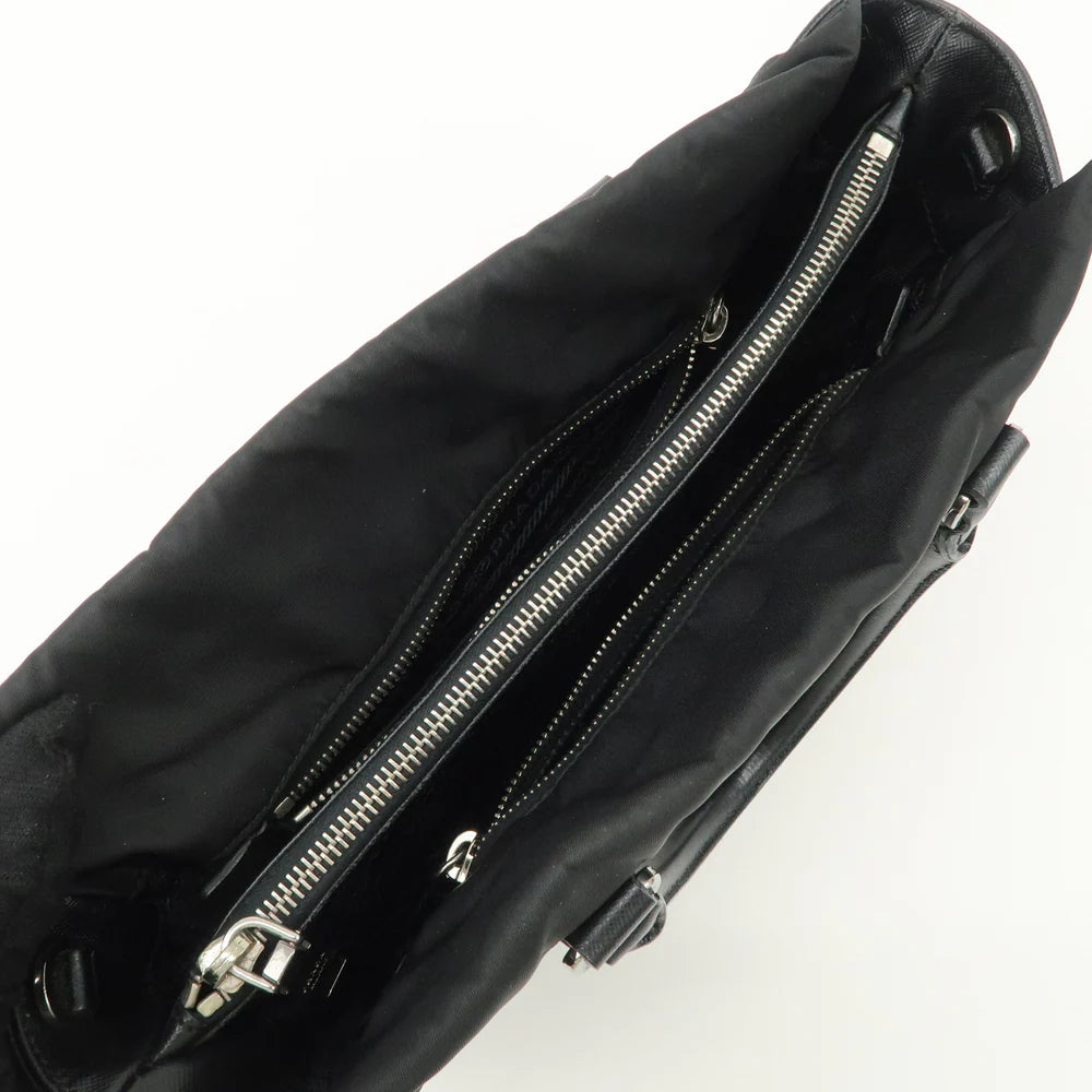 Prada Triangle Logo Leather Nylon 2Way Hand Bag【Pre-order】