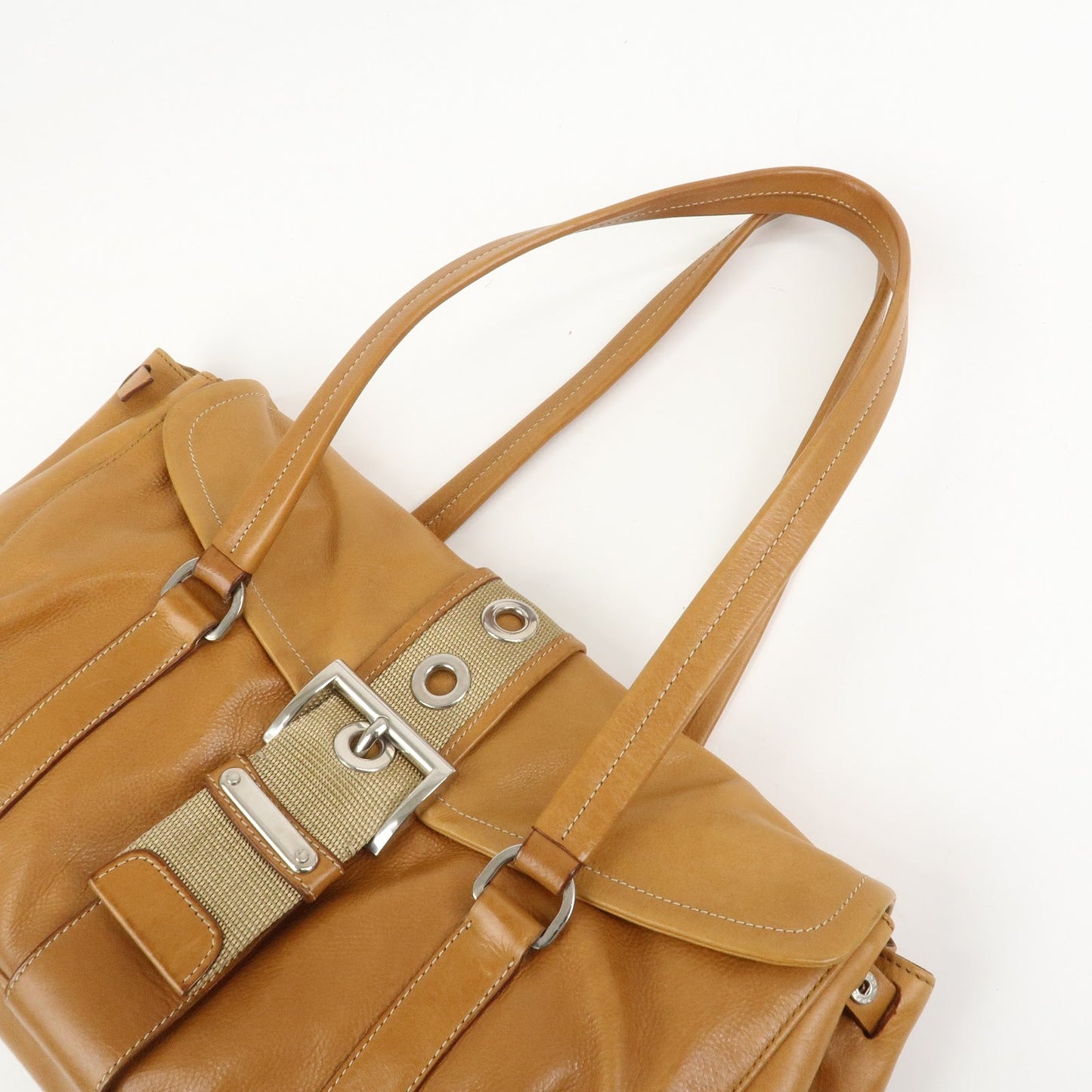 Prada Triangle Logo Leather Nylon Shoulder Bag Brown BR2418【Pre-order】