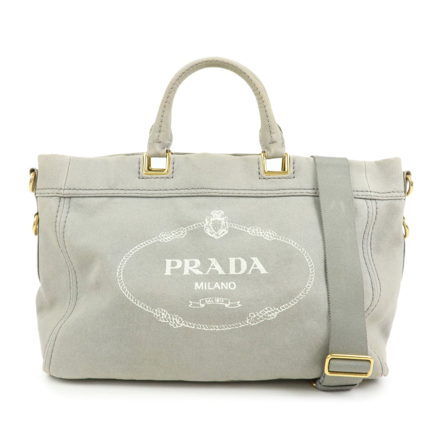 Prada Canapa Canvas 2Way Bag Hand Bag Shoulder Bag Gray BN2069【Pre-order】