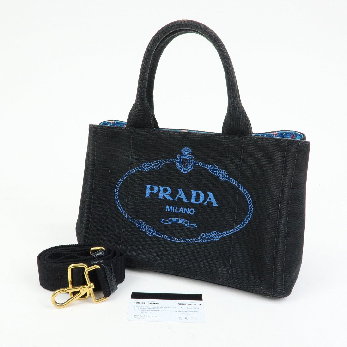 Prada Triangle Logo Canapa Mini Canvas 2Way Bag Hand Bag 1BG439【Pre-order】