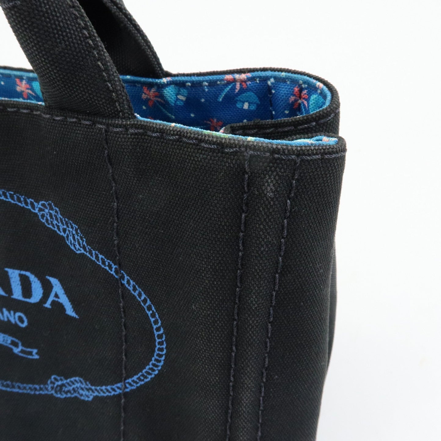 Prada Triangle Logo Canapa Mini Canvas 2Way Bag Hand Bag 1BG439【Pre-order】