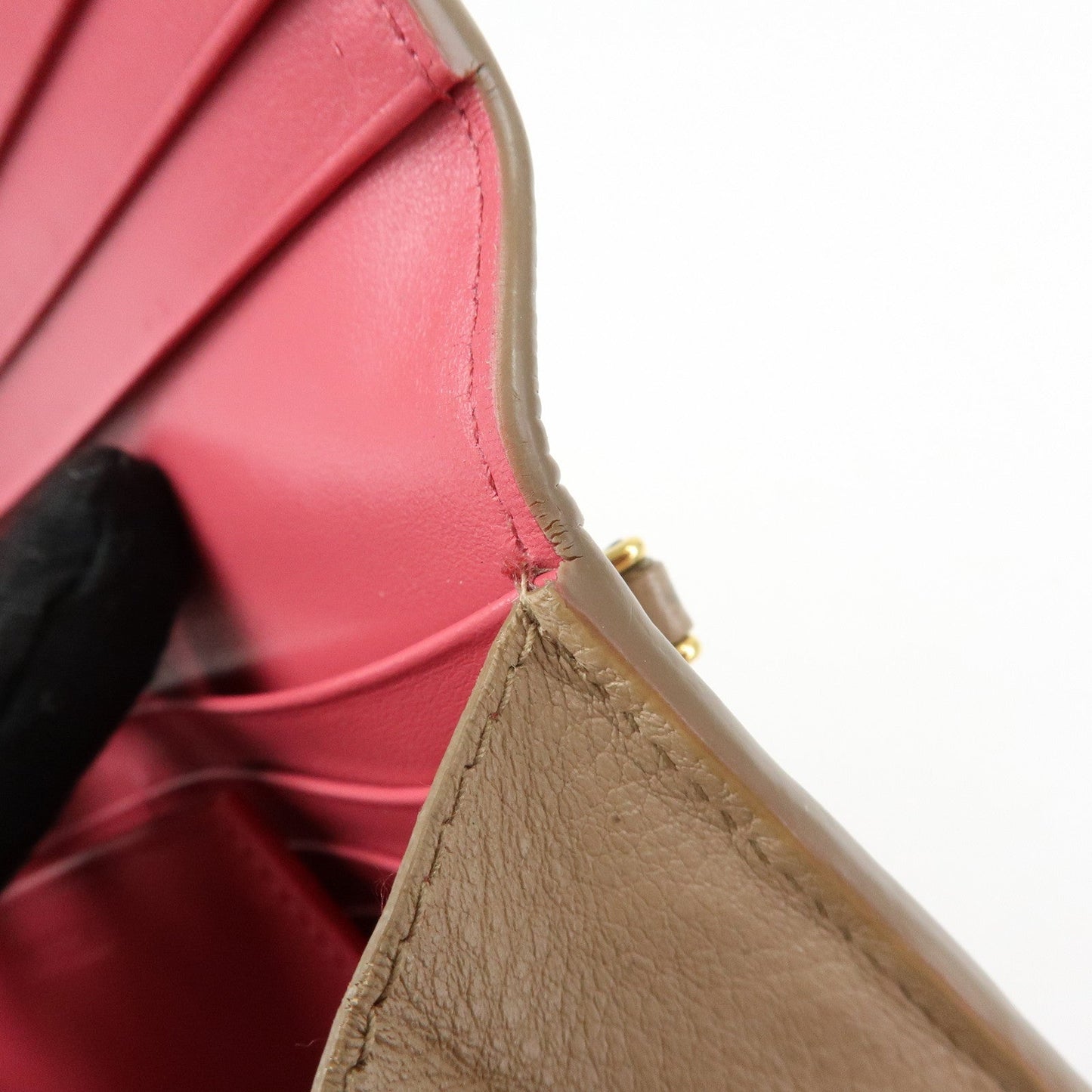 Prada Saffiano Leather Flap Bi-Fold Long Wallet Pink Beige 1MH132【Pre-order】