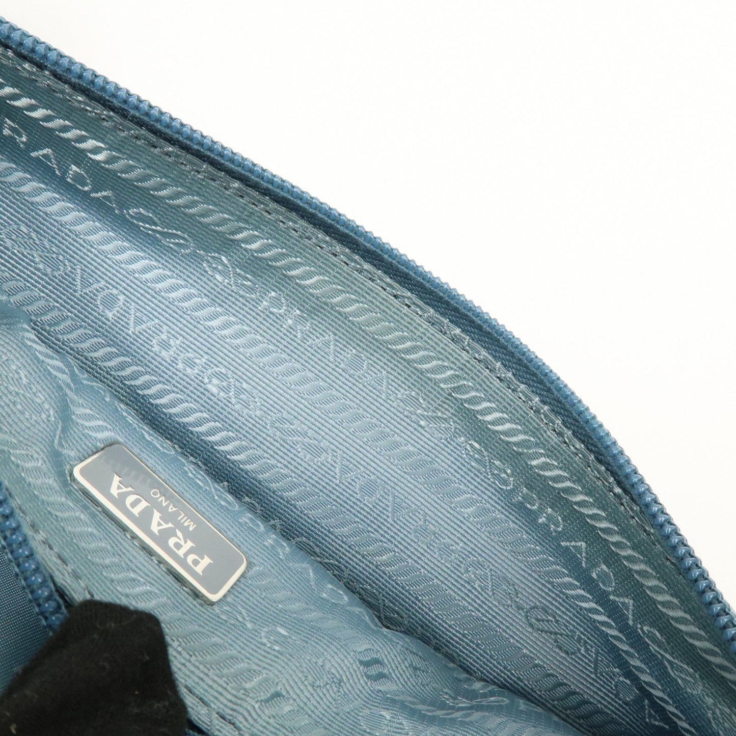 Prada Triangle Logo TESSUTO IMPUNTU Nylon Pouch Light Blue 1NH545【Pre-order】