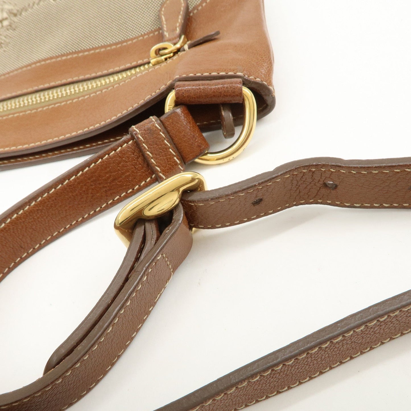 Prada Logo Jacquard Leather Shoulder Bag Crossbody Bag Beige Brown【Pre-order】
