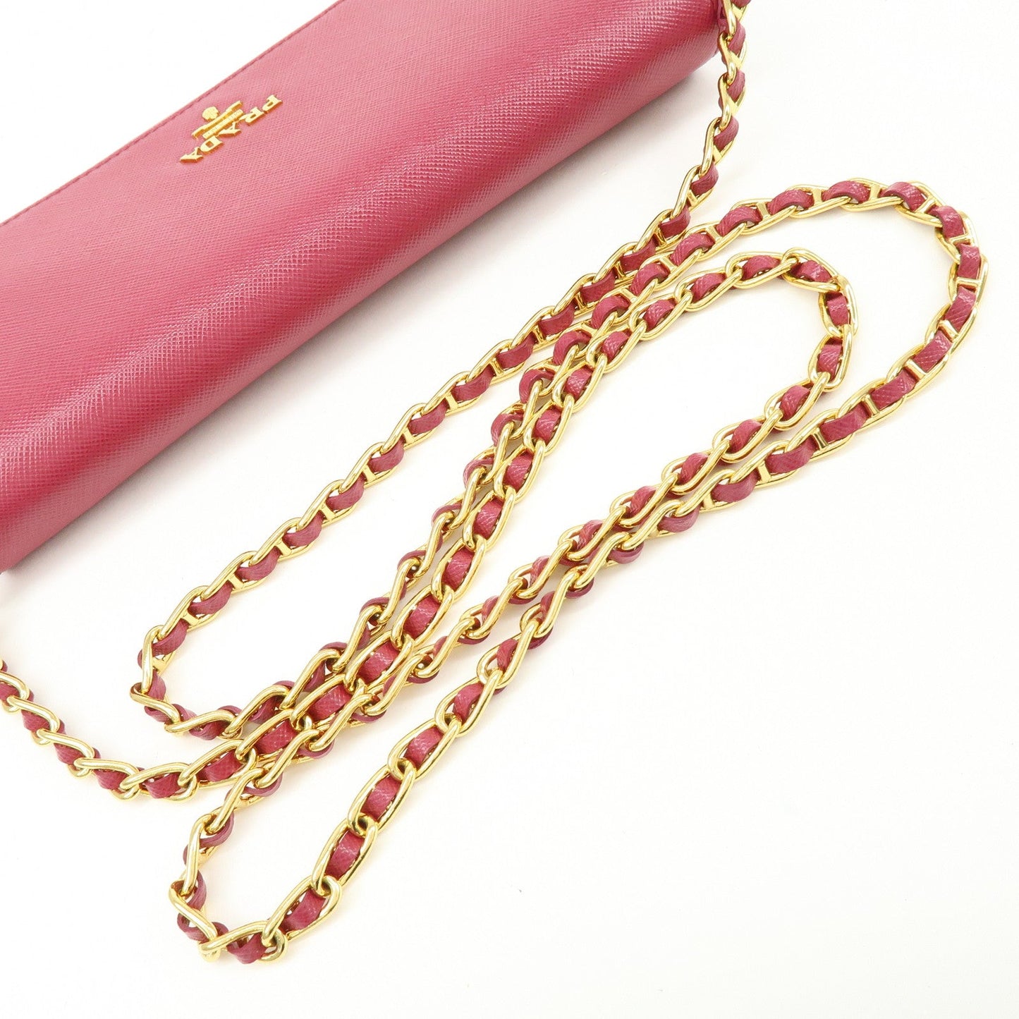 Prada Saffiano Leather Chain Wallet WOC Pink 1M1290【Pre-order】
