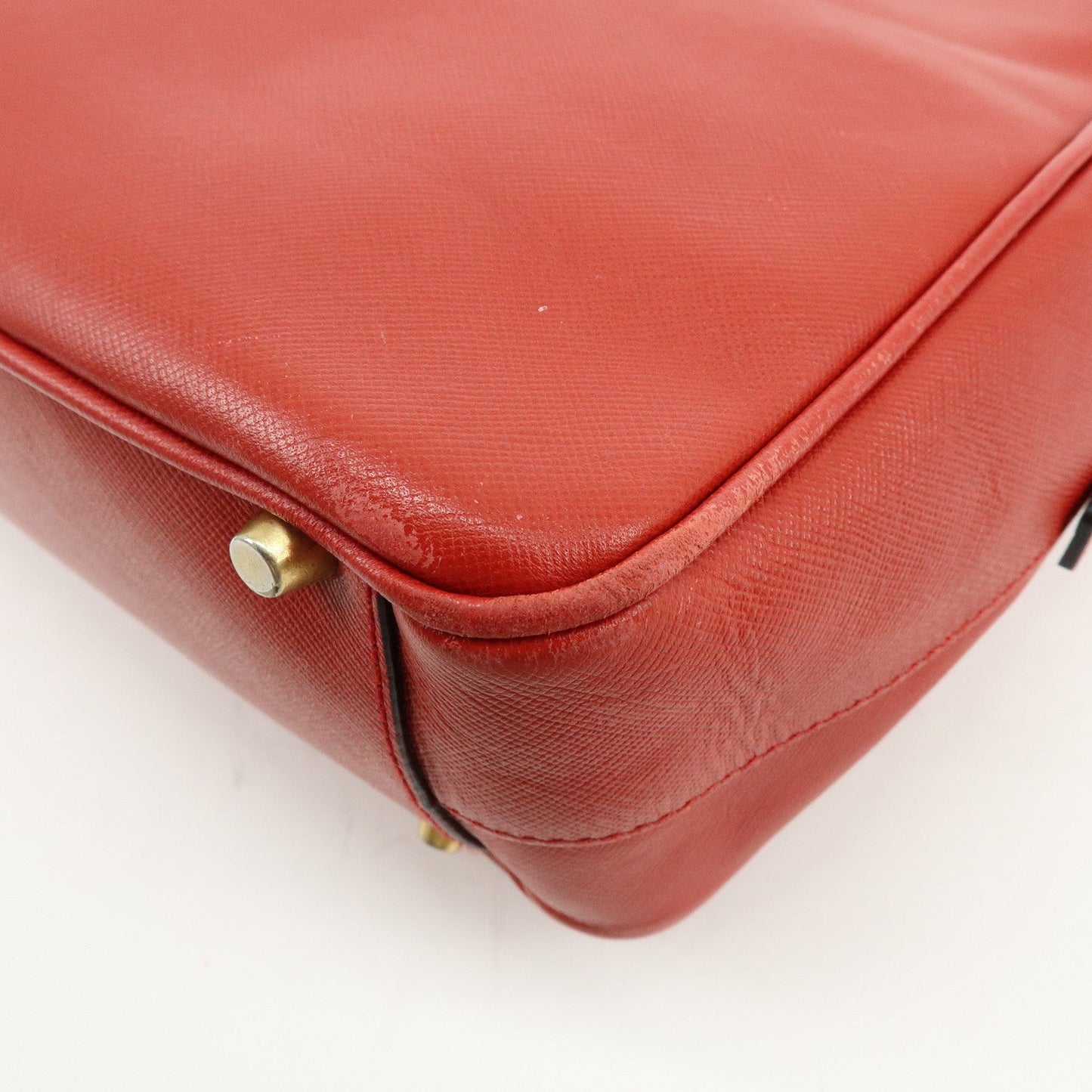 Prada Triangle Logo Saffiano Leather Shoulder Bag Hand Bag Red【Pre-order】