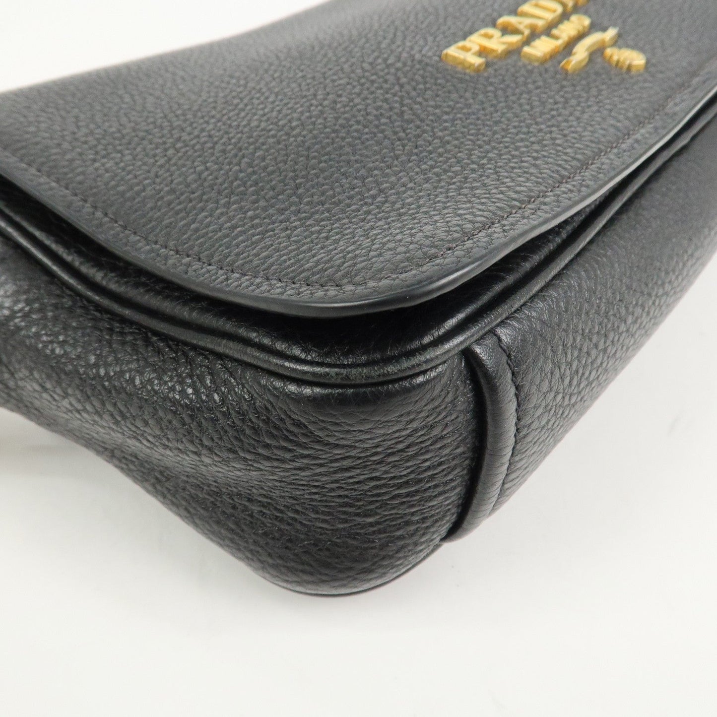 Pradq Logo Leather Shoulder Bag Black 1BD163【Pre-order】