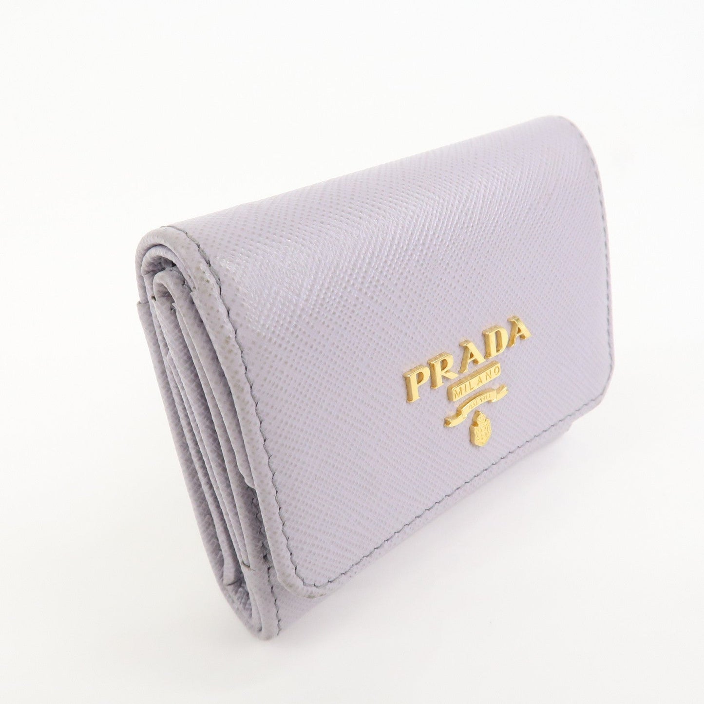Prada Saffiano Leather Tri-fold Compact Wallet Light Purple 1MH043【Pre-order】