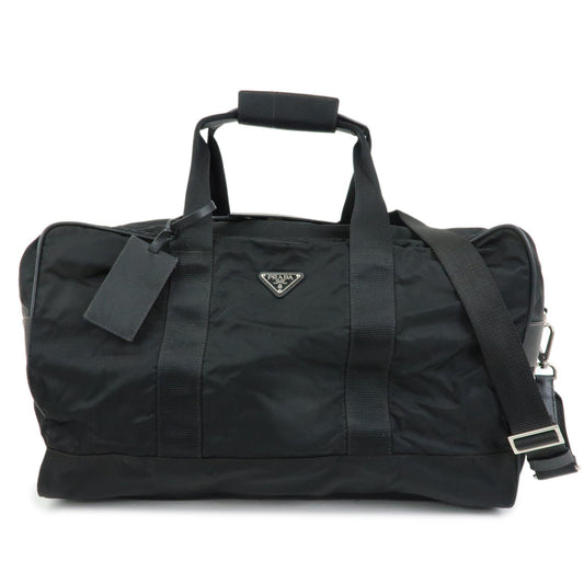 Prada Triangle Logo Nylon Leather Boston Bag Travel Bag Black【Pre-order】