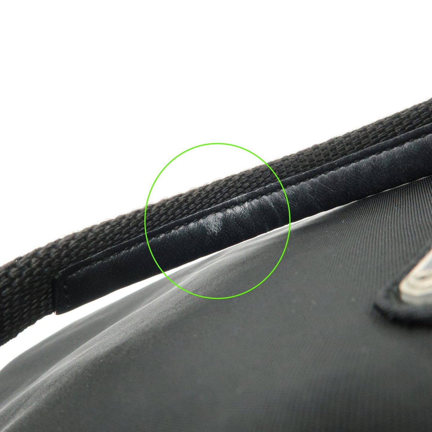 Prada Triangle Logo Nylon Leather Hand Bag Boston Bag Black【Pre-order】
