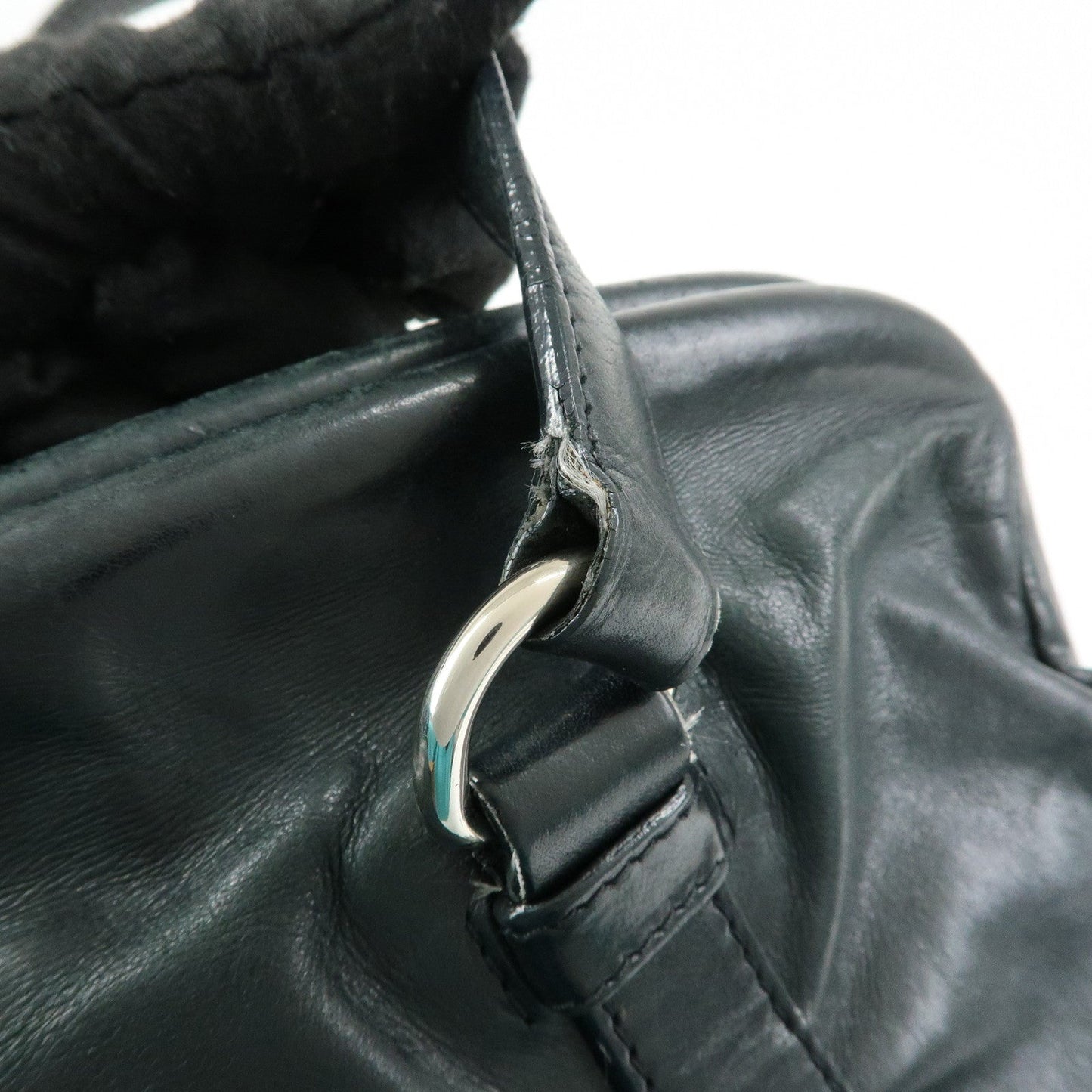 Prada Logo Leather Shoulder Bag Tote Bag Black Silver【Pre-order】