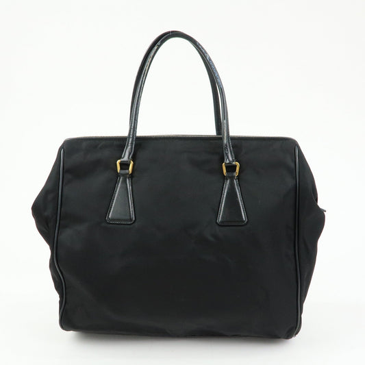 Prada Triangle Logo Nylon Leather Hand Bag Tote Shoulder Bag Black【Pre-order】