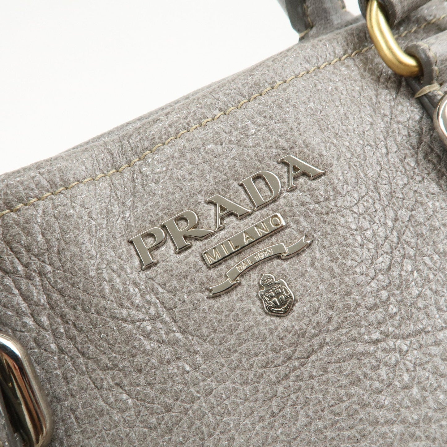 Prada Logo Leather 2Way Bag Hand Bag Shoulder Bag Gray BN1695【Pre-order】
