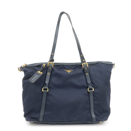 Prada Nylon Saffiano Leather Shoulder Bag Tote Bag Navy【Pre-order】