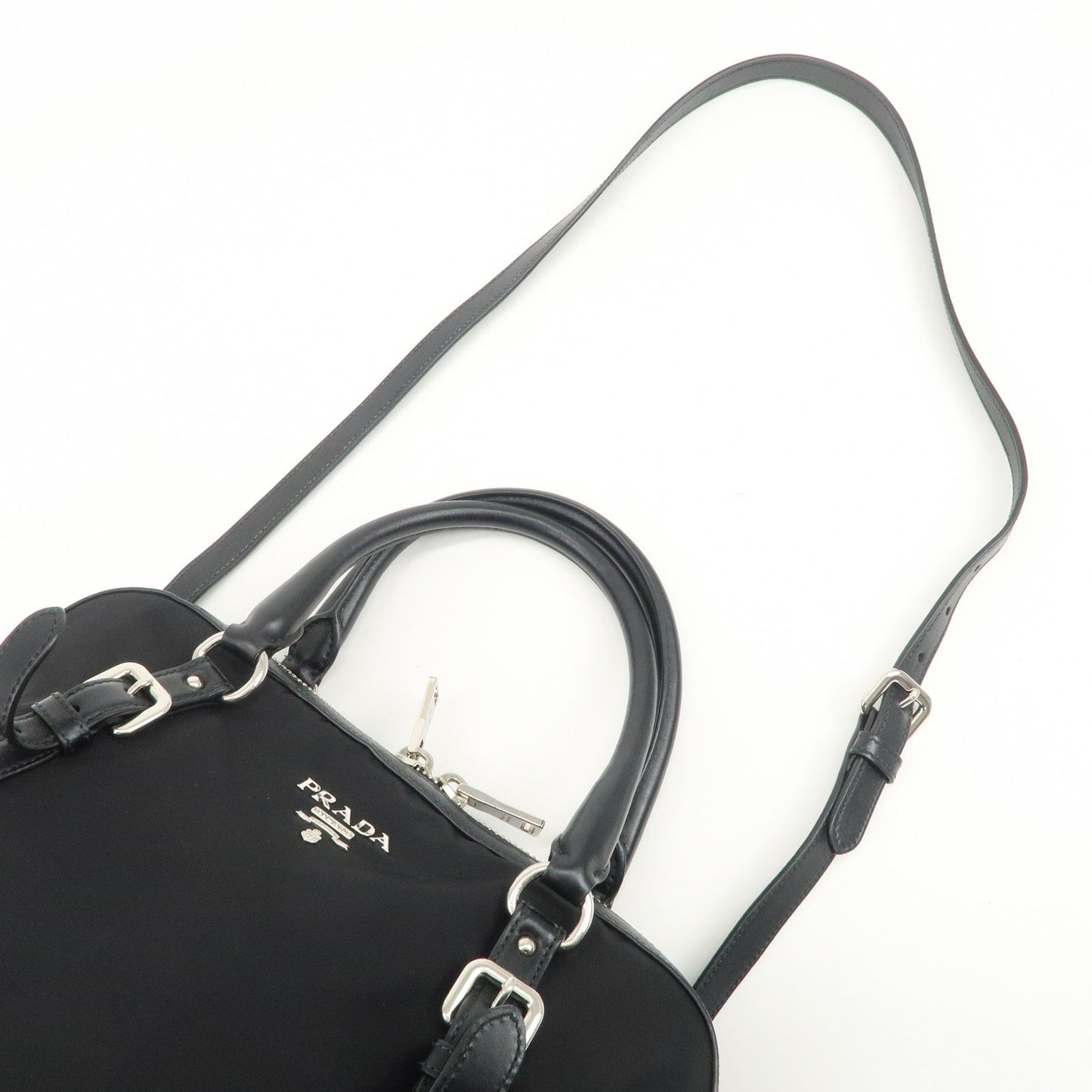 Prada Nylon Leather 2Way Bag Hand Bag Shoulder Bag Black 1BB912【Pre-order】