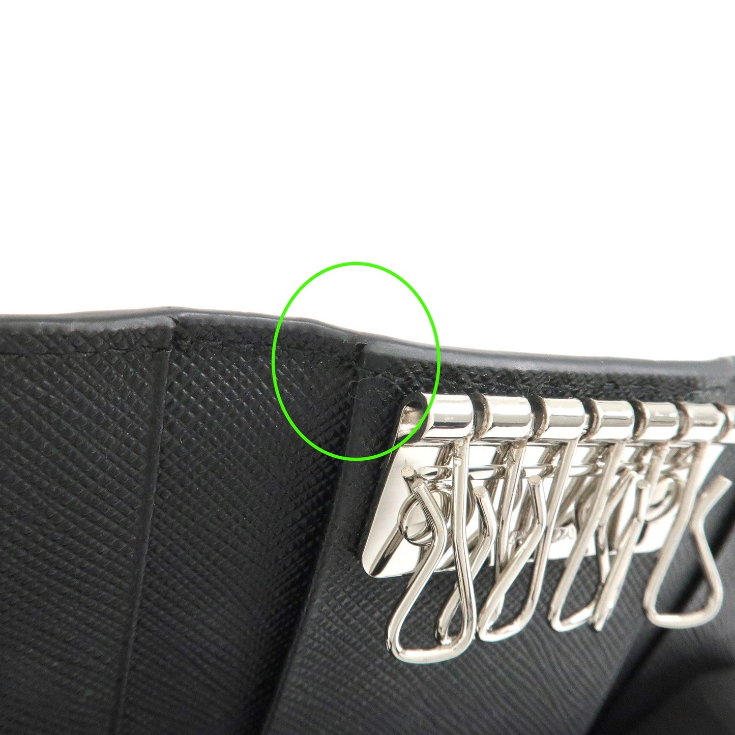 Prada Logo Saffiano Leather 6 Rings Key Case Black 2PG222【Pre-order】