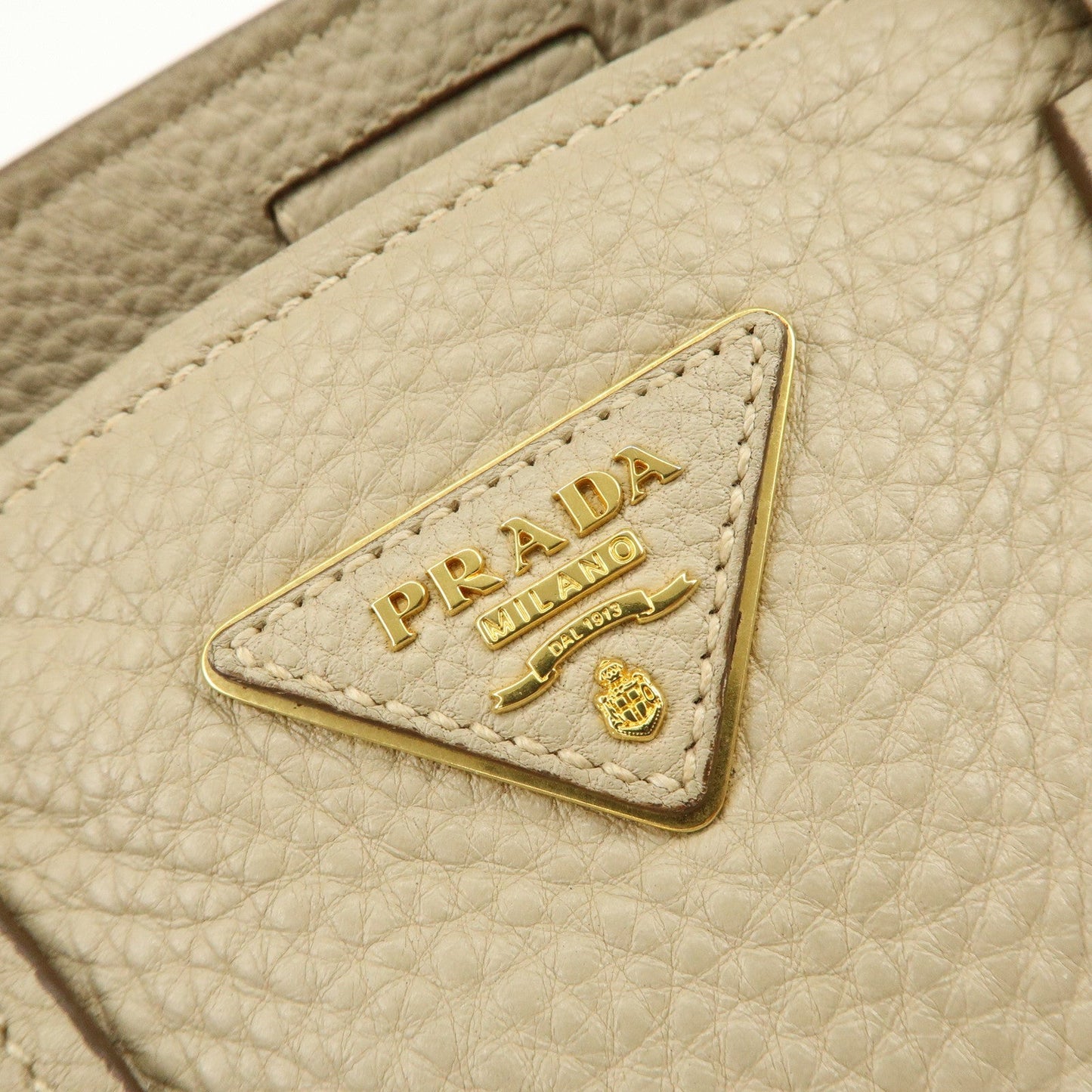 Prada Triangle Logo Leather 2Way Hand Shoulder Bag Beige BN2795【Pre-order】