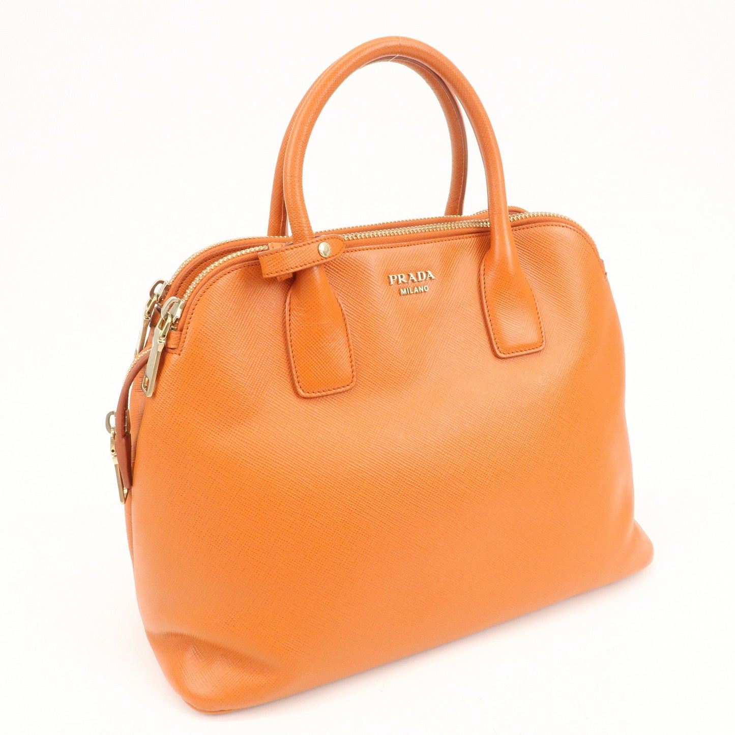 Prada Logo Saffiano Leather Hand Bag Orange BN2560【Pre-order】