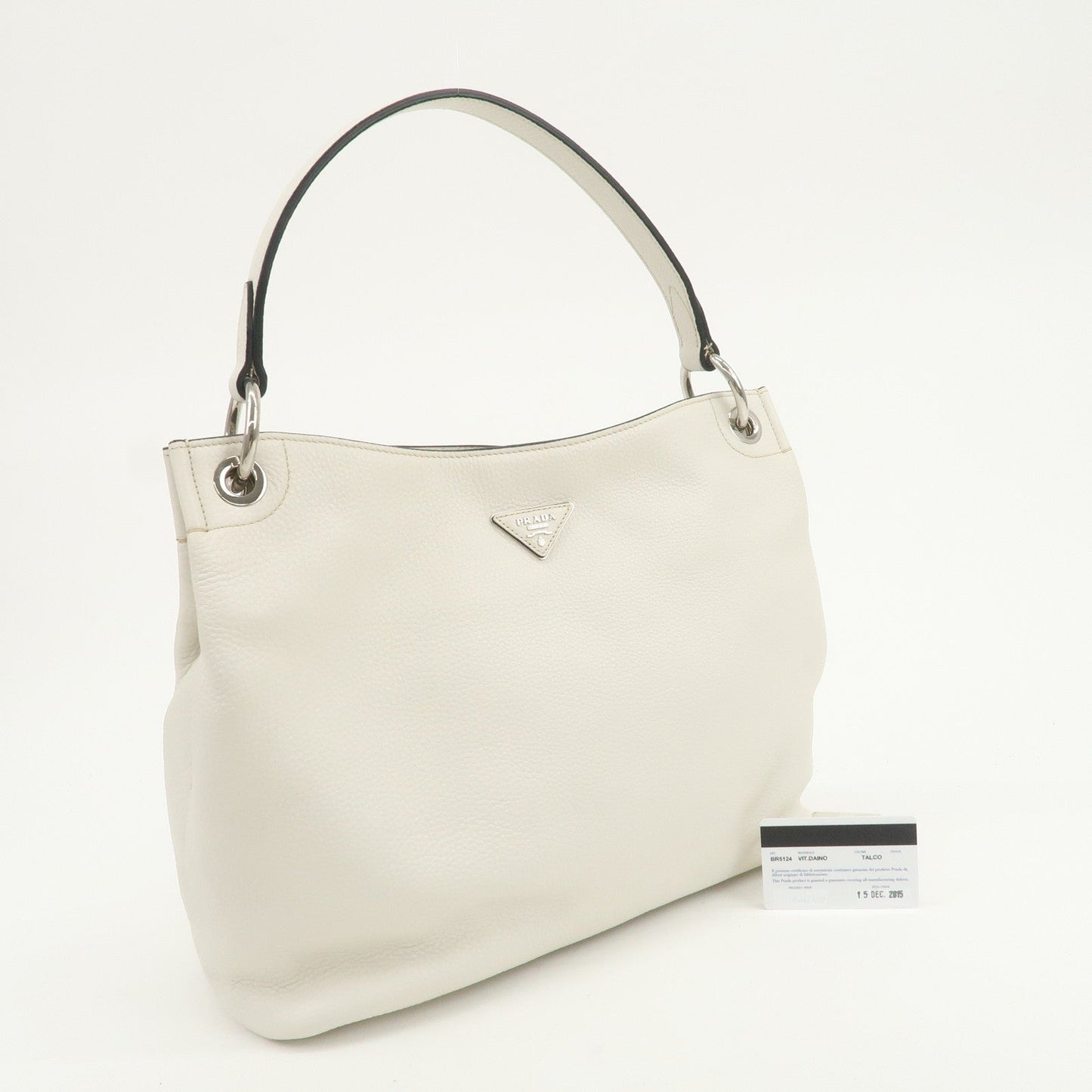 Prada Triangle Logo Leather Shoulder Bag White BR5124【Pre-order】